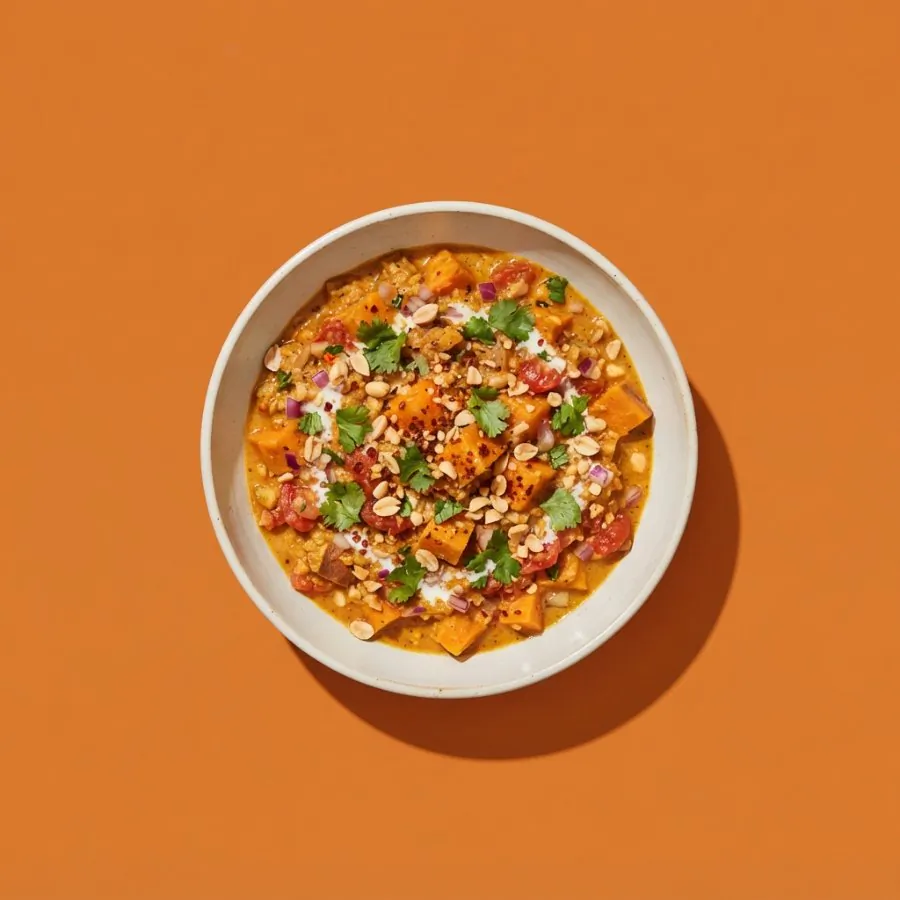 Sweet potato and peanut curry