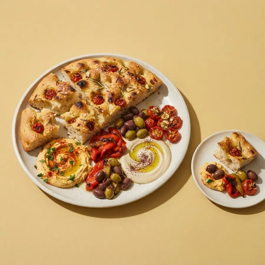 Sharing focaccia and dips, photo 3