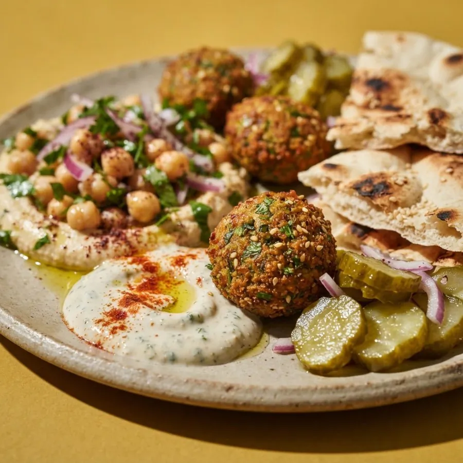 Mezze with falafel and pickles, photo 2