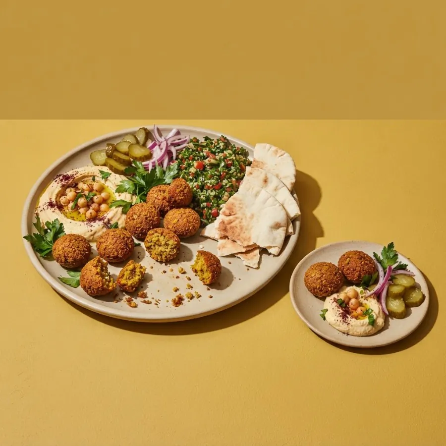 Mezze with falafel and pickles, photo 3