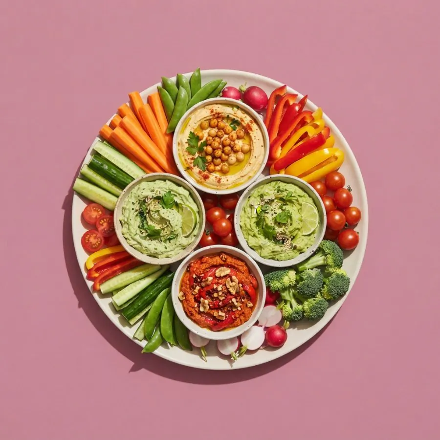 Crudités with three dips