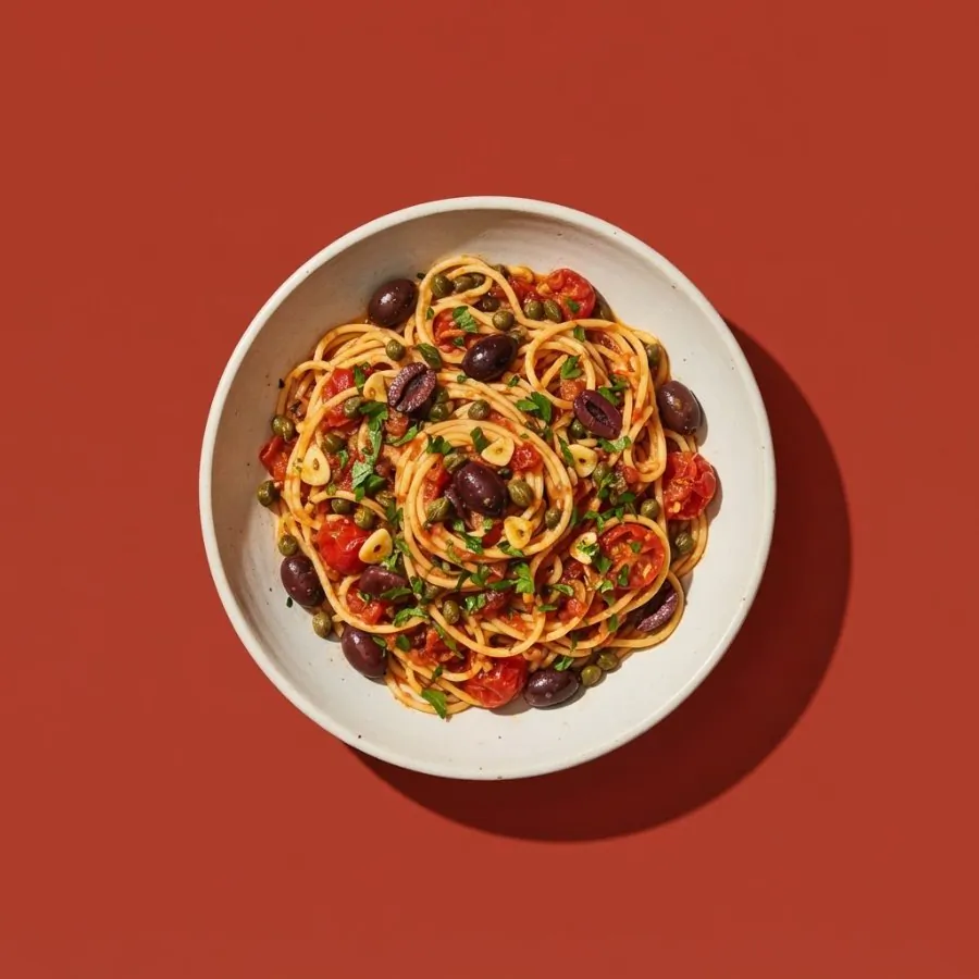 Olive and caper spaghetti