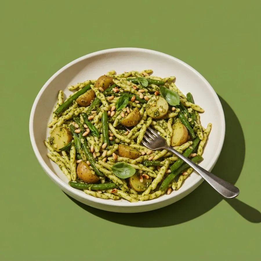 Pesto pasta with green beans and potatoes, photo 3