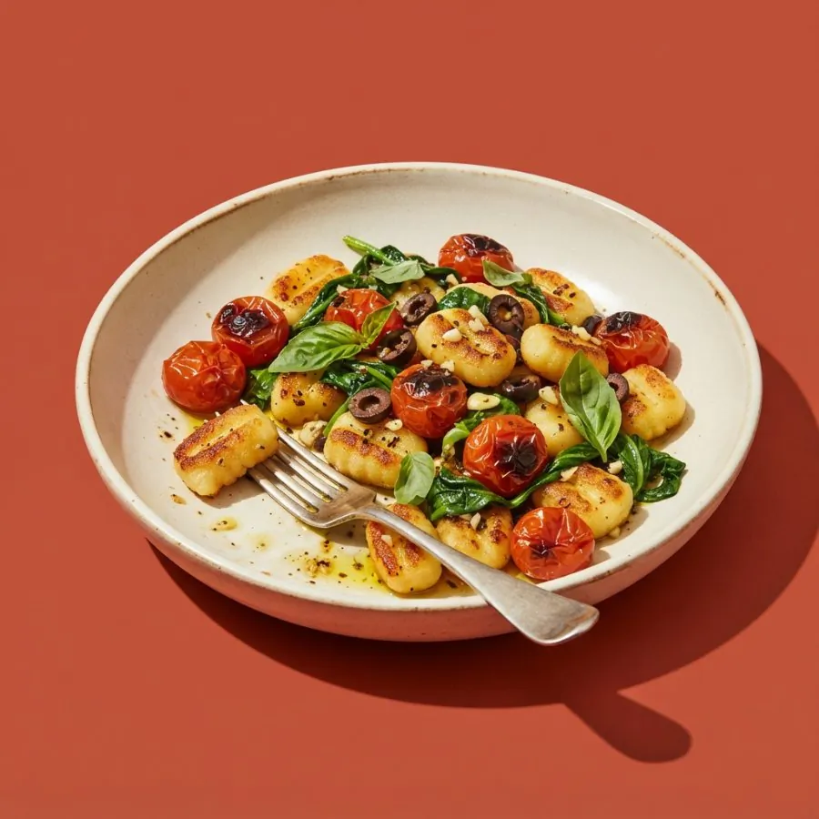 Knusprige Gnocchi mit Tomaten und Spinat, Foto 3