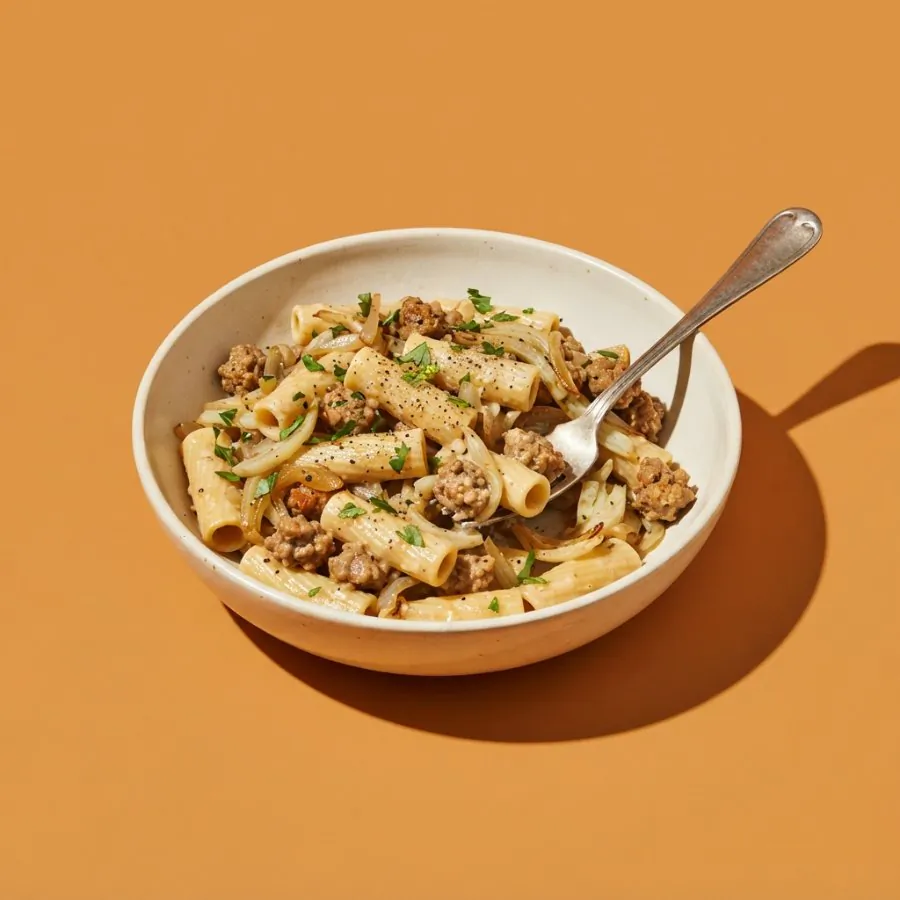 Macarrão com linguiça vegana e erva-doce, foto 3
