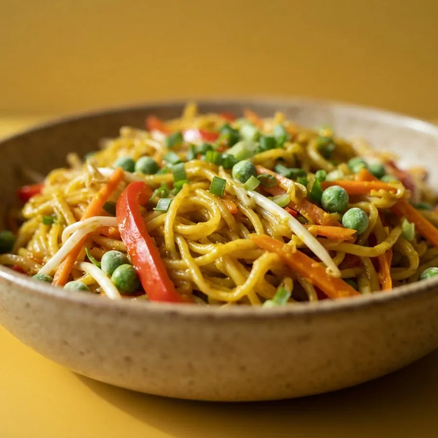 Curried rice noodles with vegetables, photo 2