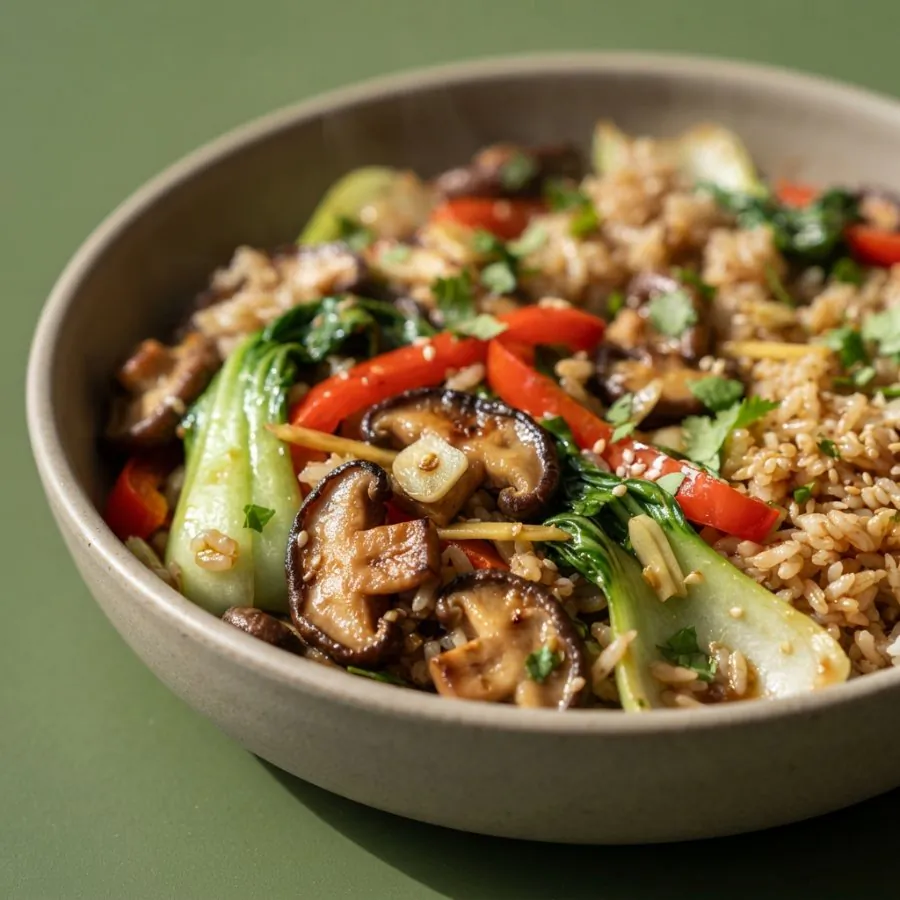 Five spice mushroom and pak choi stir-fry, photo 2