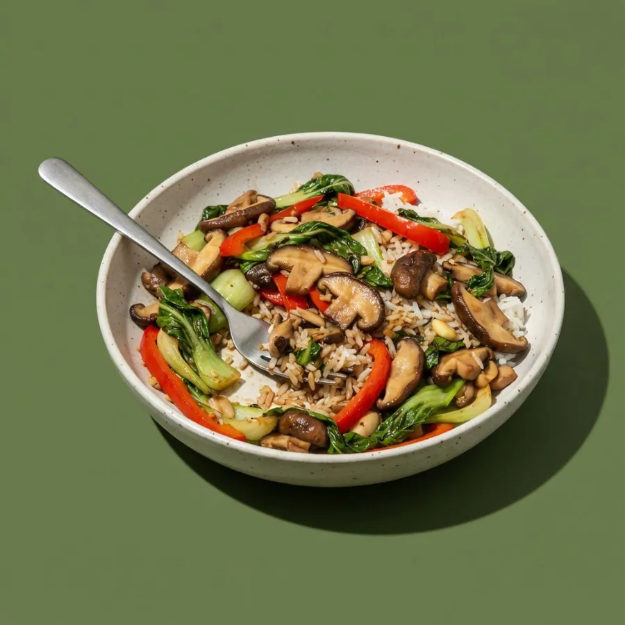 Five spice mushroom and pak choi stir-fry, photo 3