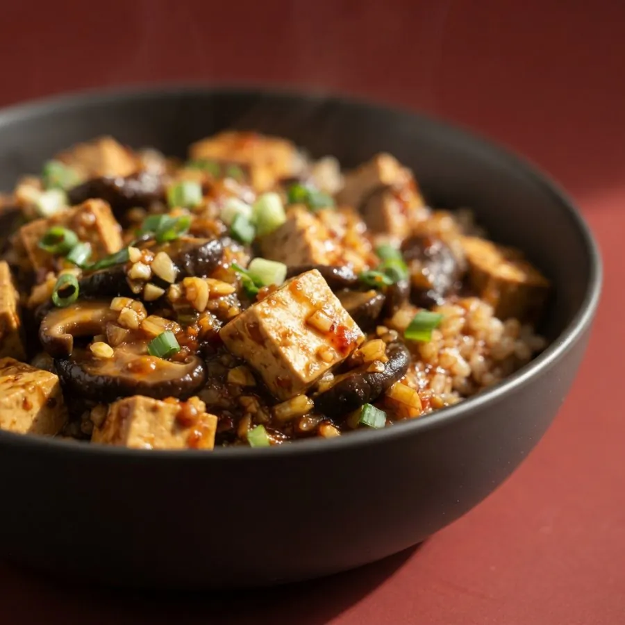 Spicy braised tofu with mushrooms, photo 2