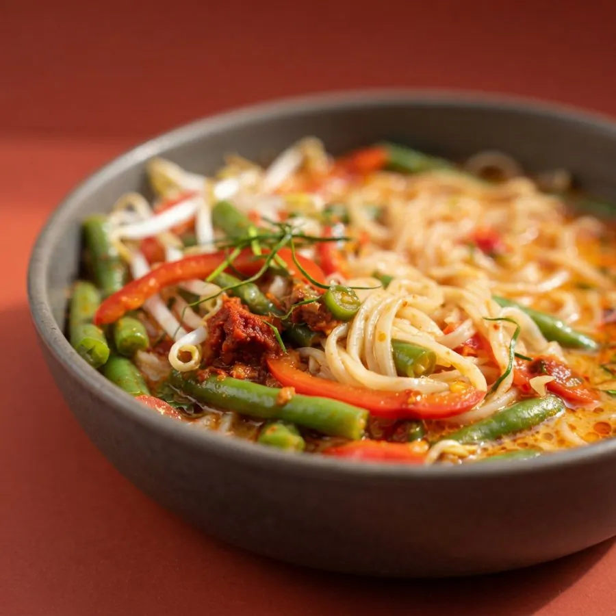 Red curry noodles with green beans, photo 2
