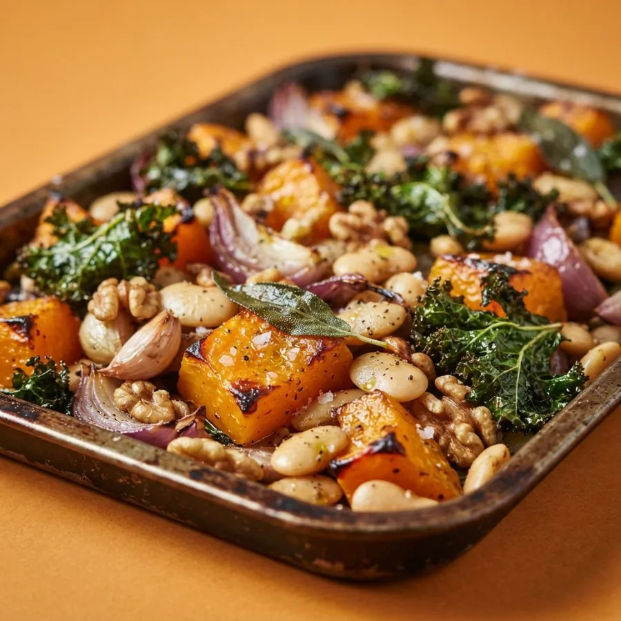 Squash, sage and butter bean traybake, photo 2