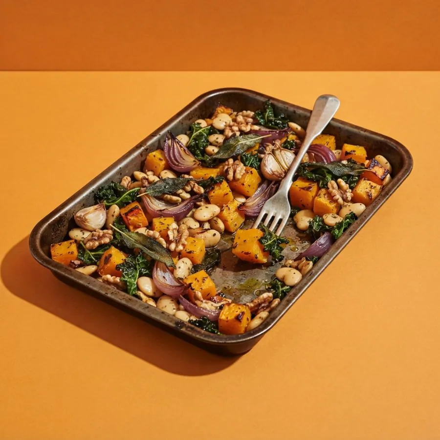 Squash, sage and butter bean traybake, photo 3