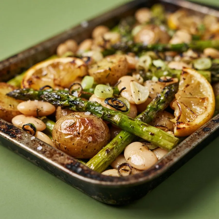 Assado de aspargos, batata e feijão-manteiga, foto 2