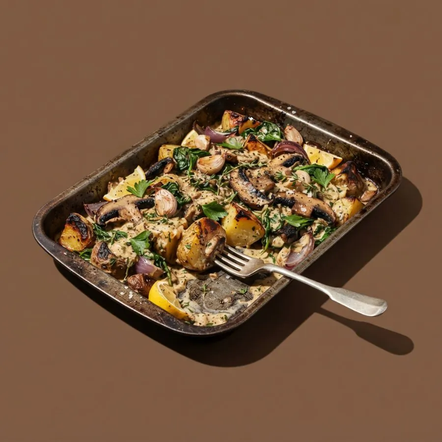 Garlic mushroom and potato traybake, photo 3