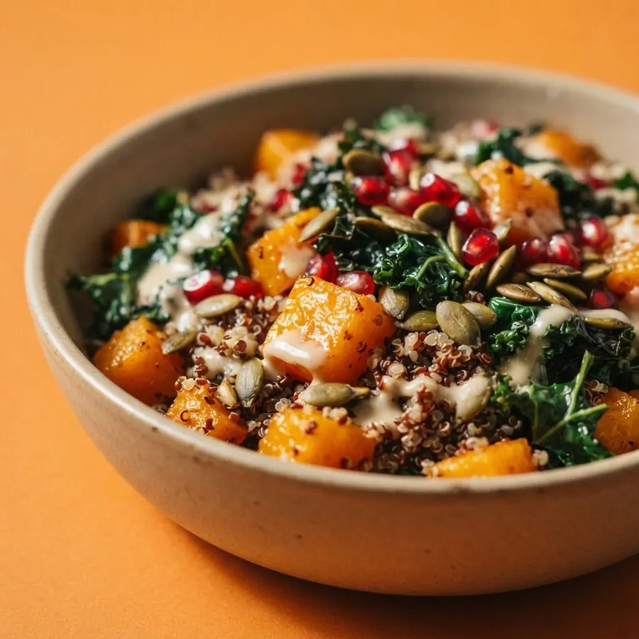 Bowl de abóbora assada e quinoa com tahine, foto 2