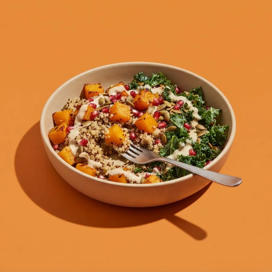 Bowl de abóbora assada e quinoa com tahine, foto 3