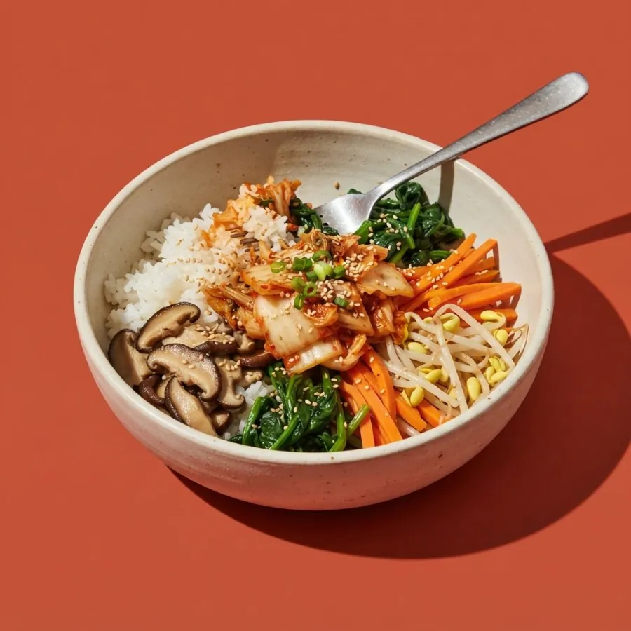 Korean-style rice bowl with kimchi, photo 3