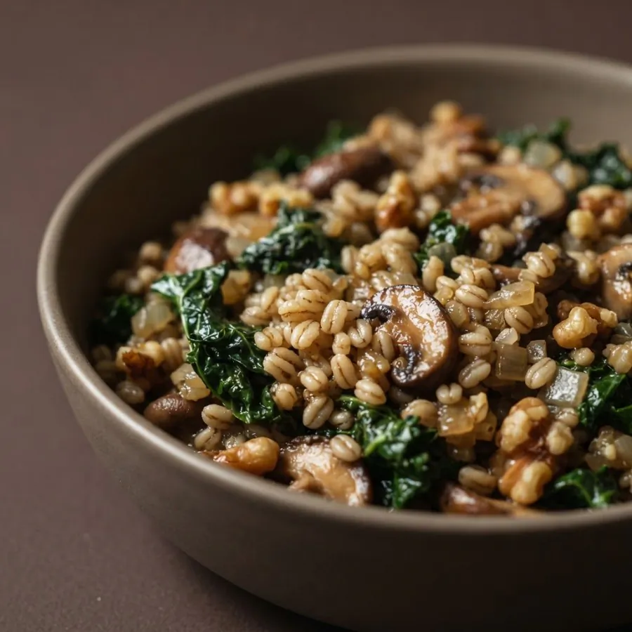 Mushroom and kale barley bowl, photo 2