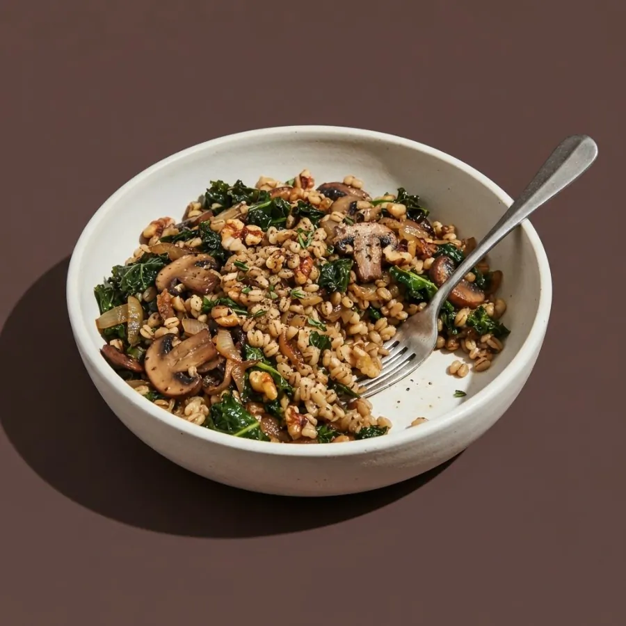 Mushroom and kale barley bowl, photo 3