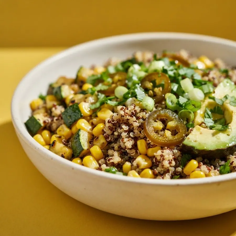 Courgette and sweetcorn quinoa bowl, photo 2
