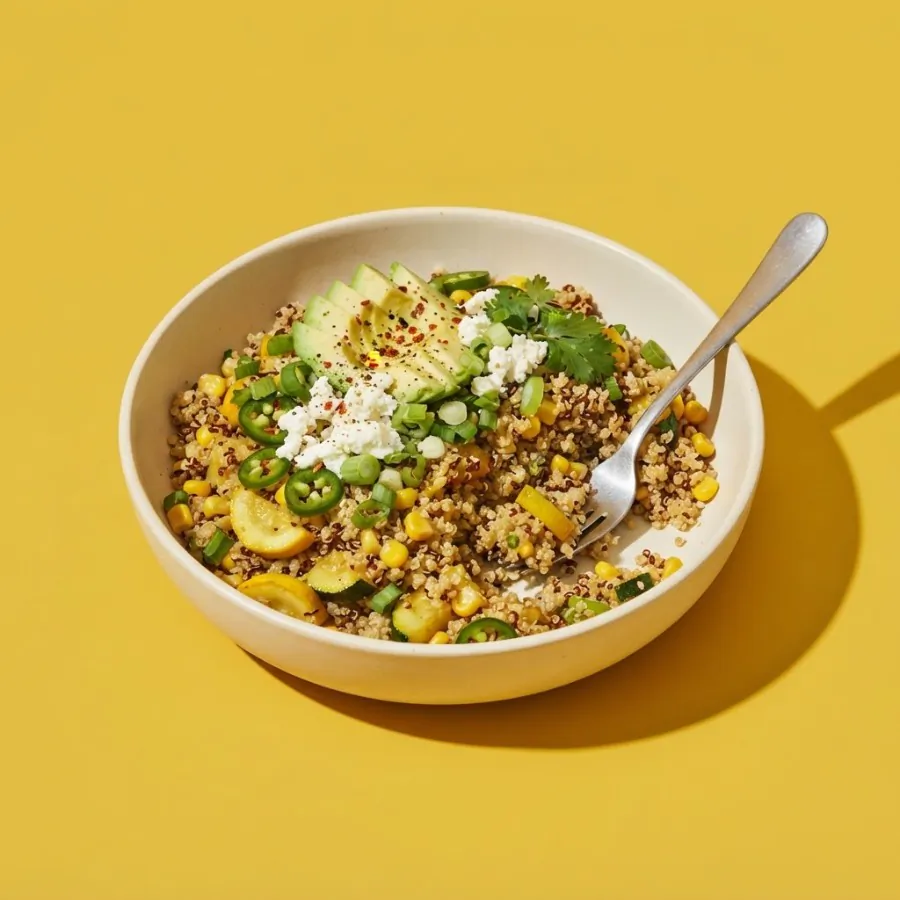 Courgette and sweetcorn quinoa bowl, photo 3