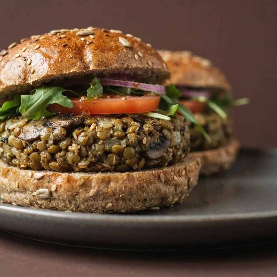 Lentil and mushroom burgers, photo 2