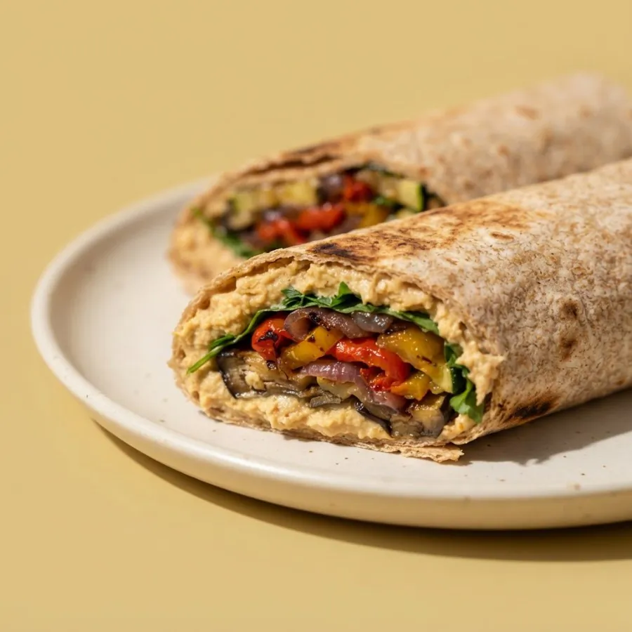 Hummus and roast vegetable wraps, photo 2