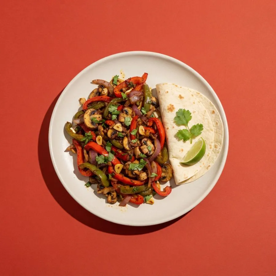 Fajitas di peperoni e funghi
