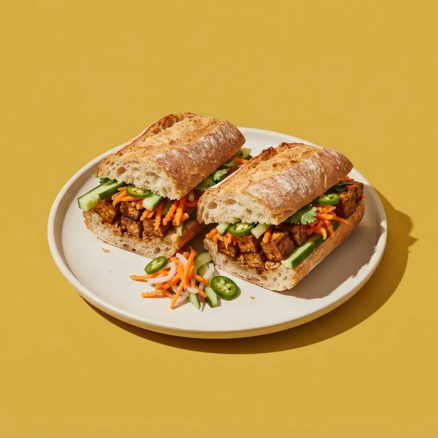 Sticky tofu baguettes with pickled carrot, photo 3