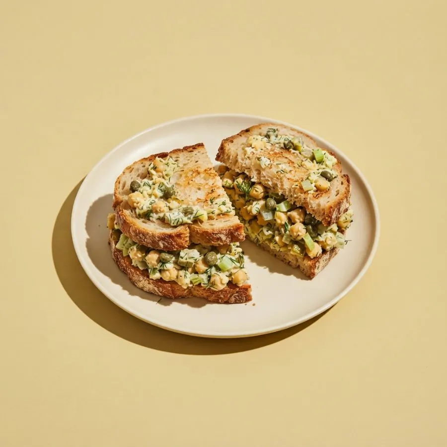 Smashed chickpea and caper sandwiches
