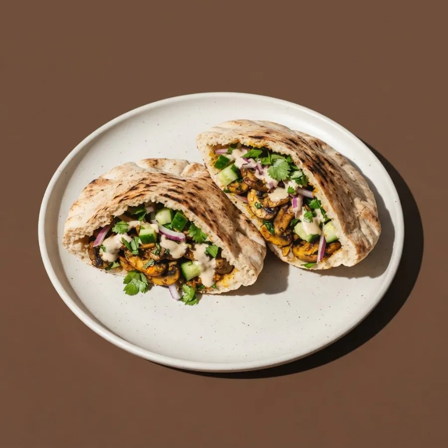 Spiced mushroom pittas with tahini, photo 3