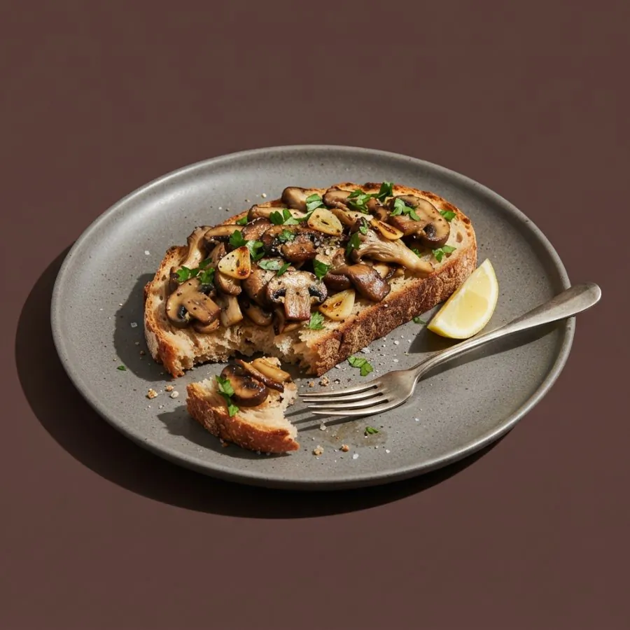 Knoblauchchampignons auf Toast, Foto 3