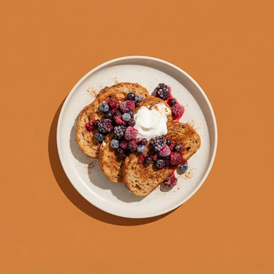 Cinnamon French toast with berries