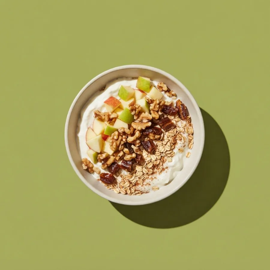 Apple and walnut yogurt bowls