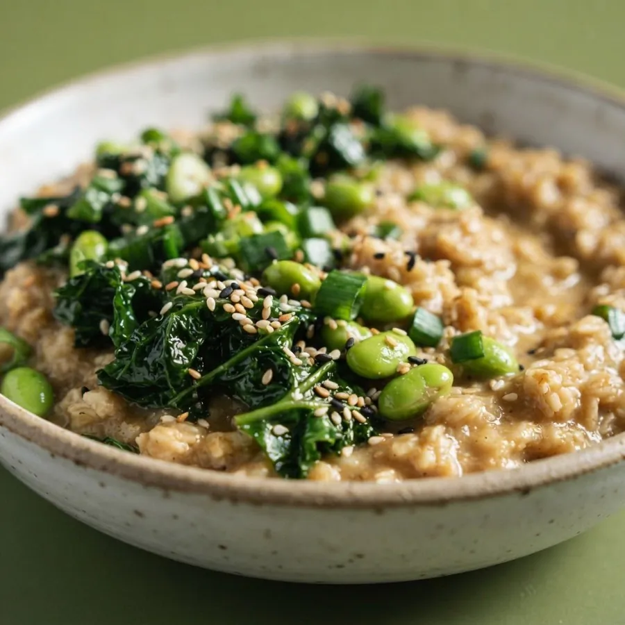 Savoury miso porridge with greens, photo 2