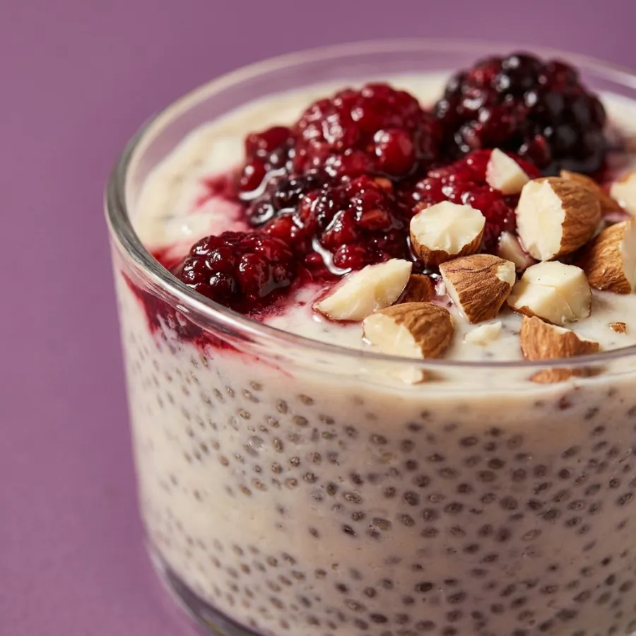 Chia and coconut yogurt pots with berries, photo 2