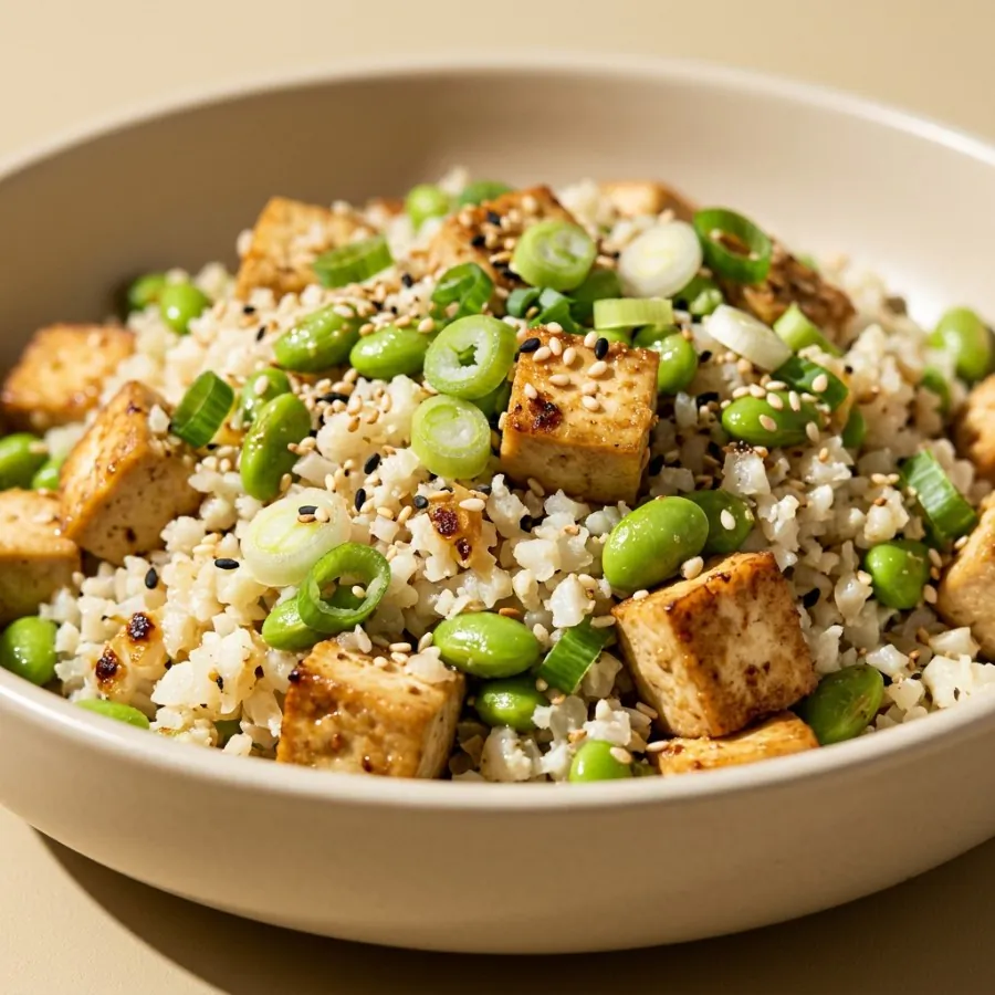 Cauliflower rice with tofu and edamame, photo 2
