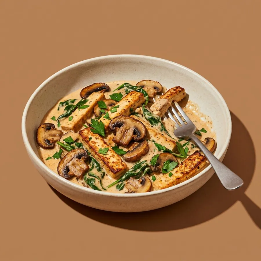 Stroganoff cremoso di funghi e tofu, foto 3
