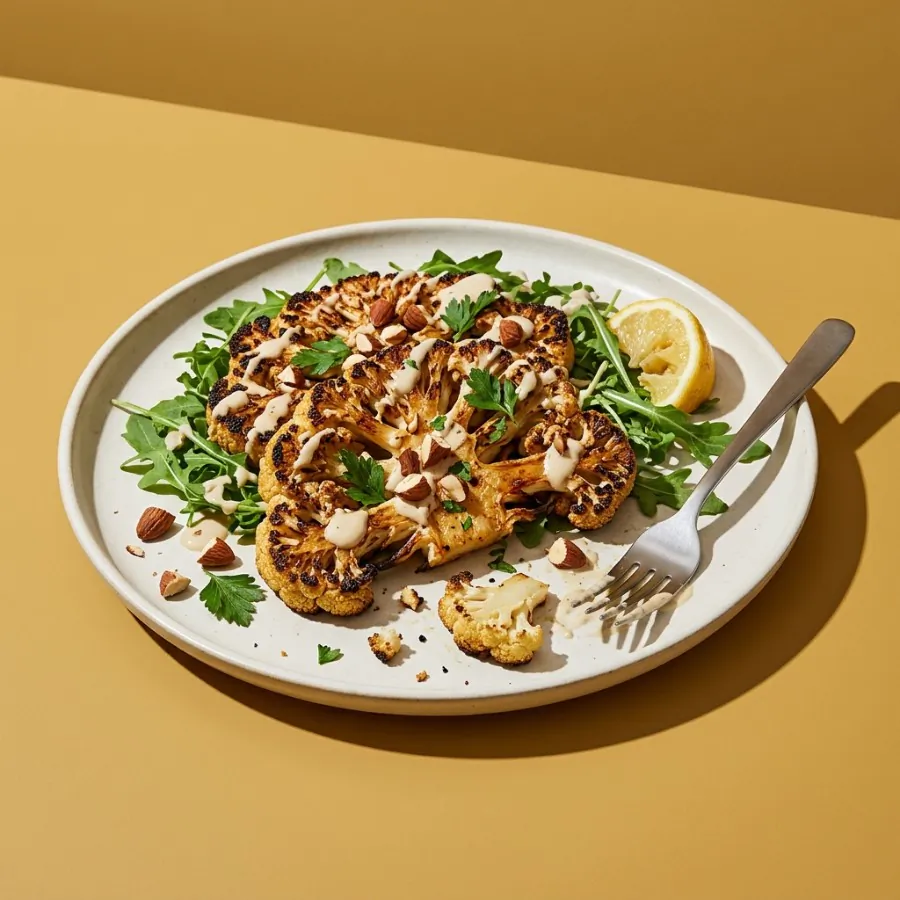 Roast cauliflower steaks with tahini and almonds, photo 3