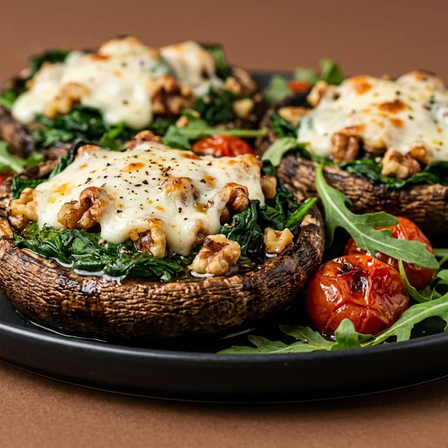 Stuffed portobello mushrooms with walnuts and spinach, photo 2