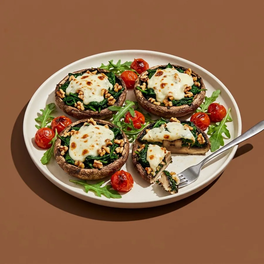 Stuffed portobello mushrooms with walnuts and spinach, photo 3