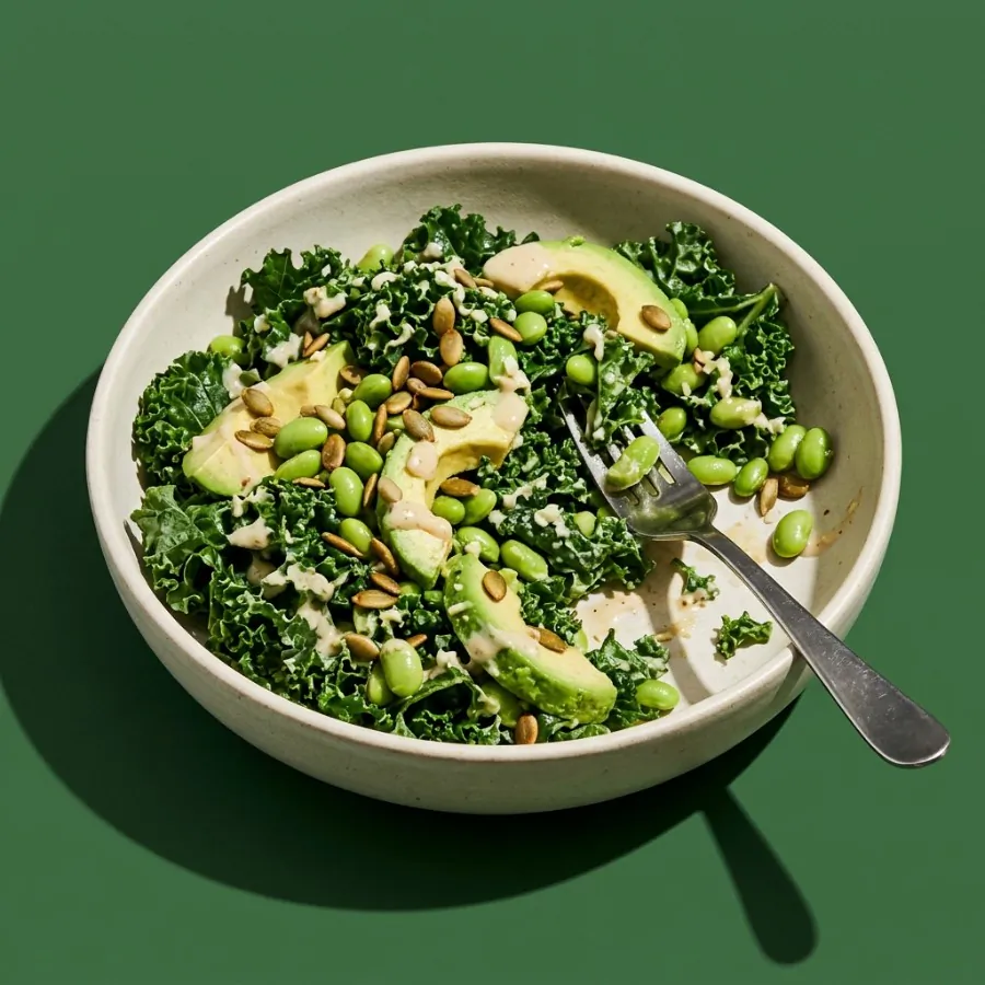 Kale, avocado and edamame salad with lemon tahini, photo 3