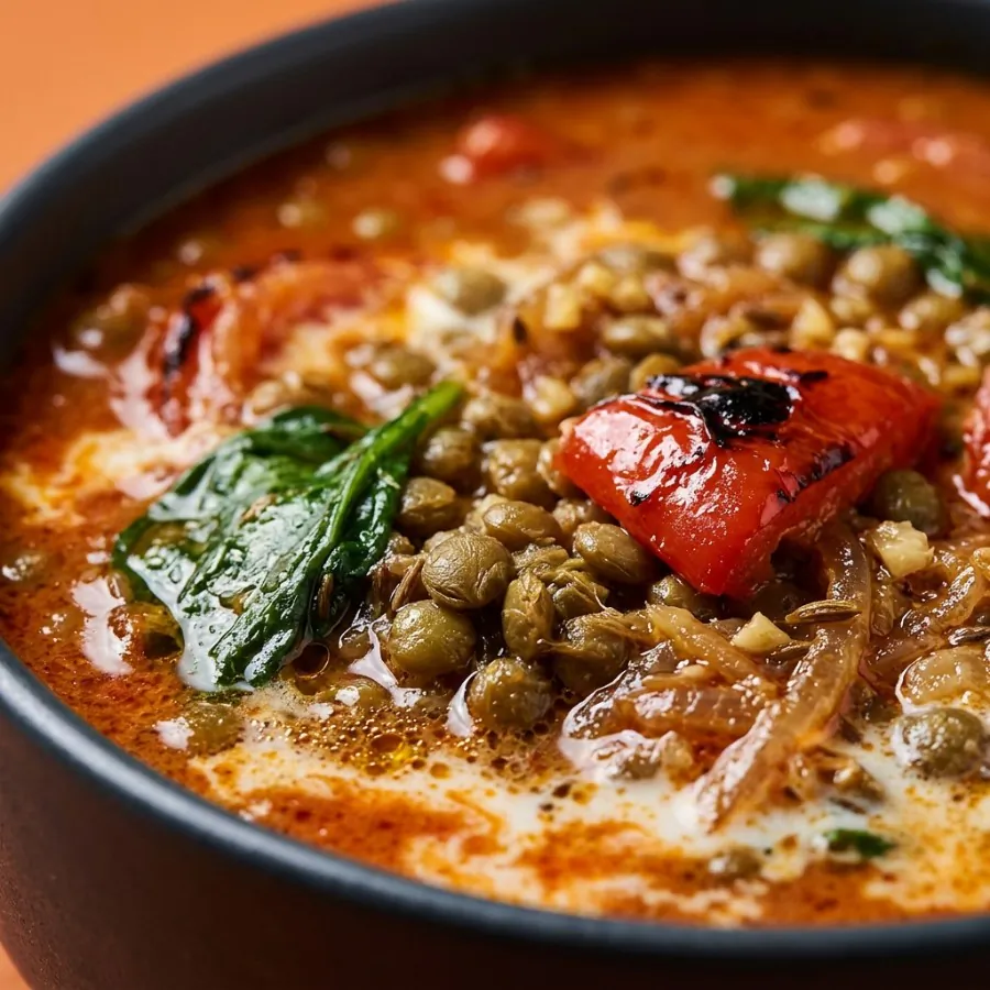 Roasted pepper and green lentil curry, photo 2