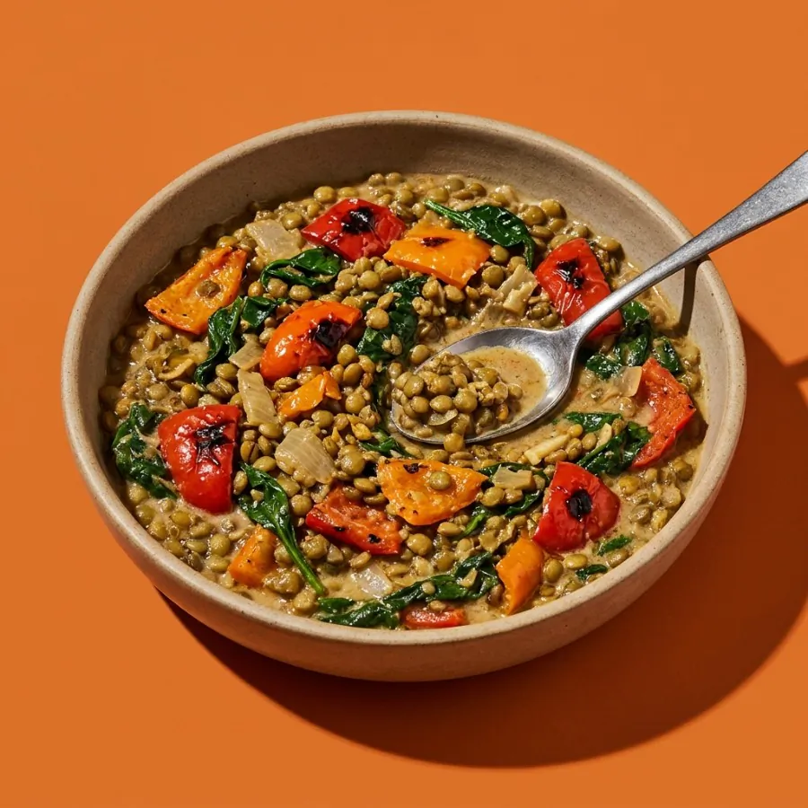Roasted pepper and green lentil curry, photo 3