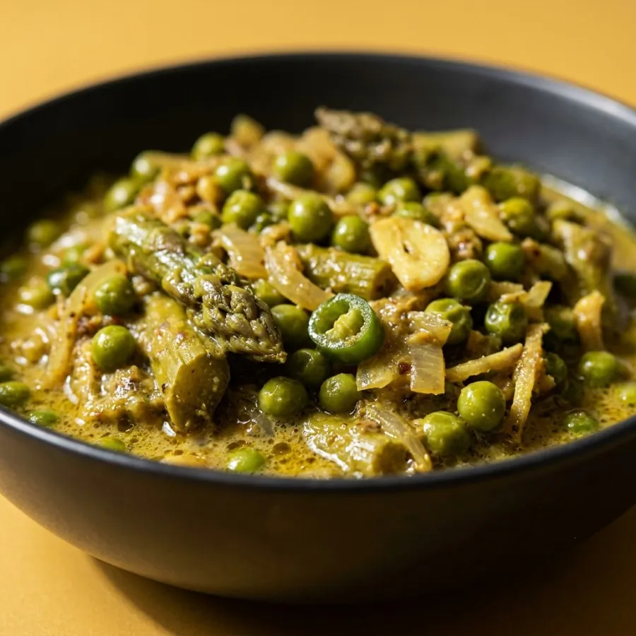 Spring asparagus and pea curry, photo 2