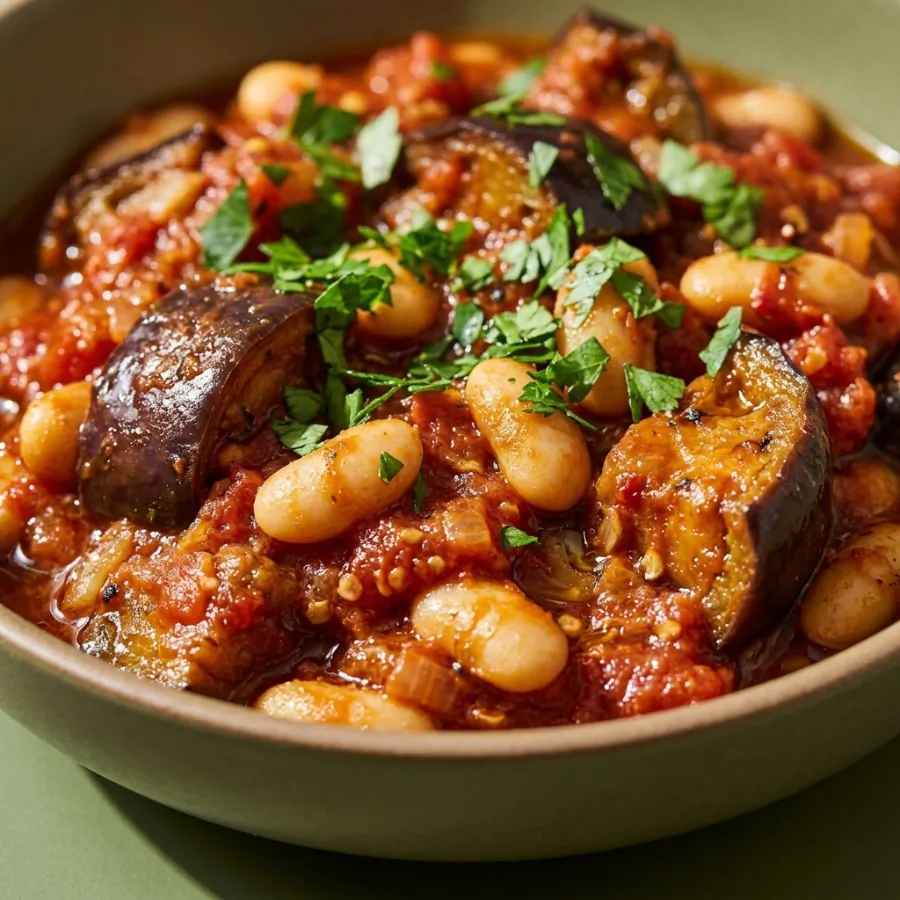 Harissa aubergine and white bean stew, photo 2