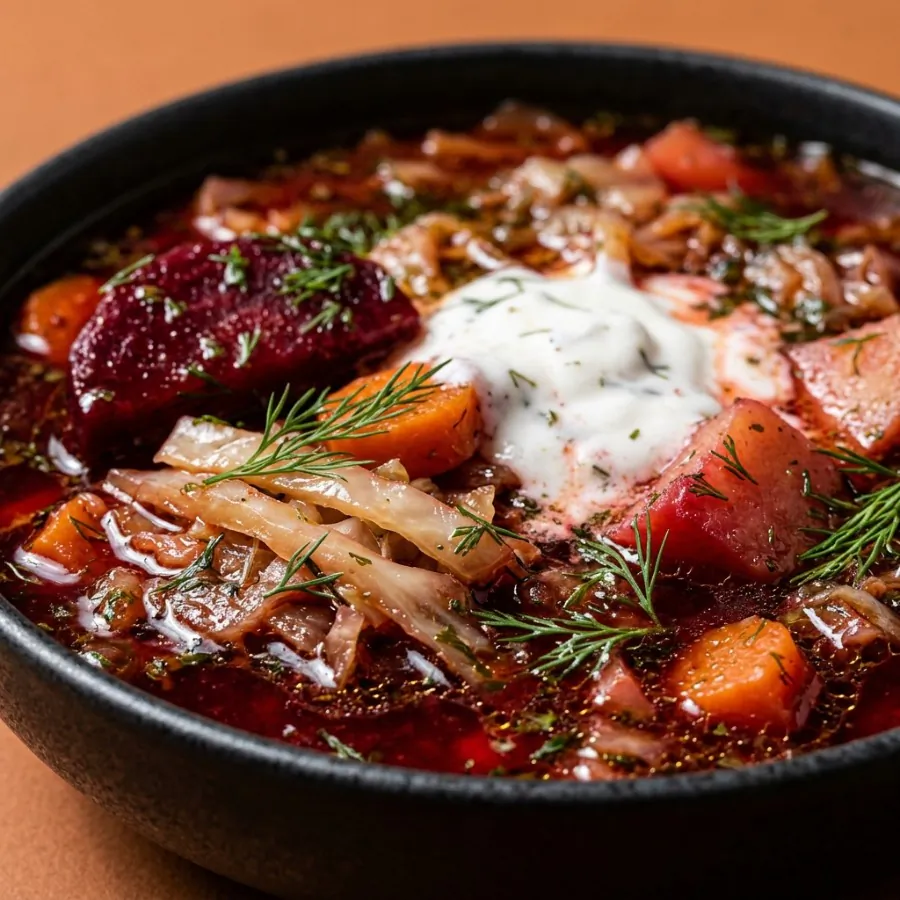 Beetroot and cabbage borscht stew, photo 2