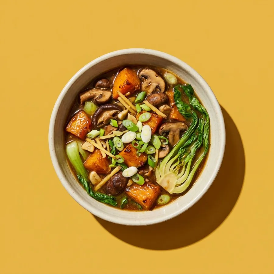 Miso squash and mushroom stew