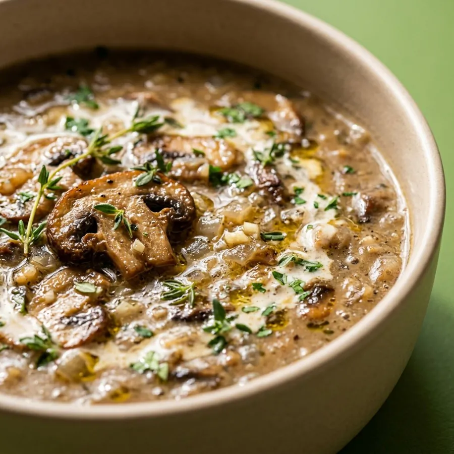 Cream of mushroom soup with thyme, photo 2