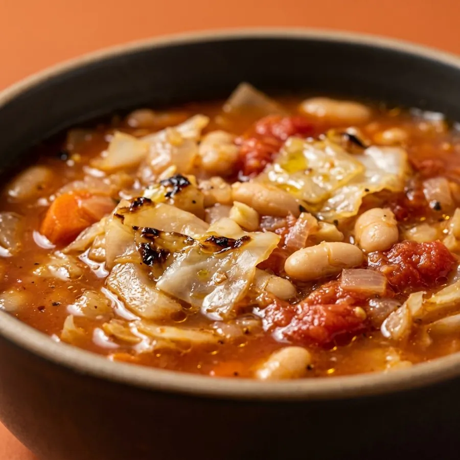 Rauchige Weißkohlsuppe mit weißen Bohnen, Foto 2